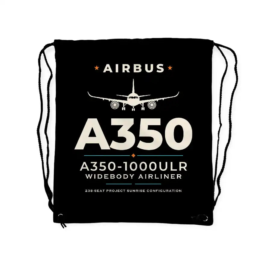 Airbus A350-1000ULR - Drawstring Bag - Heritage - Black