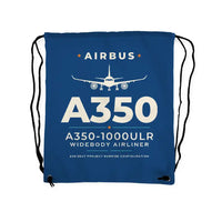 Thumbnail for Airbus A350-1000ULR - Drawstring Bag - Heritage - Blue