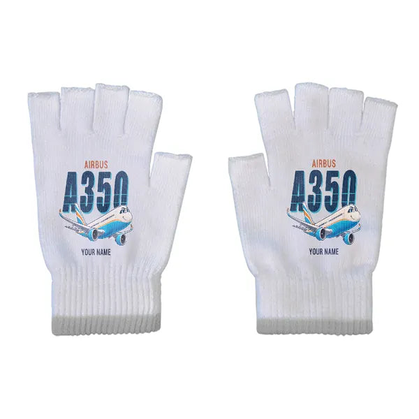 Airbus A350-1000ULR - Gloves - Cut - Cartoon + Name - Light Gray