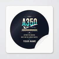 Thumbnail for Airbus A350-1000ULR - Original + Name - Circle Sticker - Peel