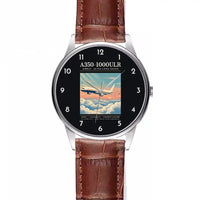 Thumbnail for Airbus A350-1000ULR - Poster - Leather Strap - Striped Brown Leather Strap
