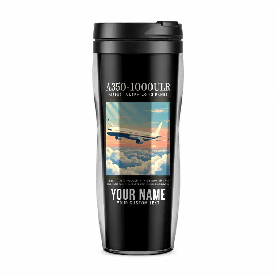 Airbus A350-1000ULR - Poster + Name - Plastic (No Holder) - Black