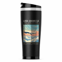 Thumbnail for Airbus A350-1000ULR - Poster - Stainless Steel (No Holder) - Black