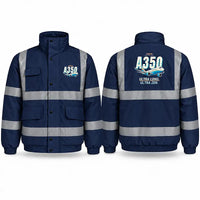Thumbnail for Airbus A350-1000ULR Reflective Winter Jackets - Cartoon - Navy Blue