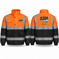 Thumbnail for Airbus A350-1000ULR Reflective Winter Jackets - Cartoon - Orange & Navy