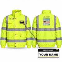 Thumbnail for Airbus A350-1000ULR Reflective Winter Jackets - Poster + Name - Fluorescent Yellow