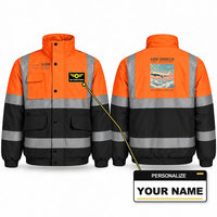 Thumbnail for Airbus A350-1000ULR Reflective Winter Jackets - Poster + Name - Orange & Navy