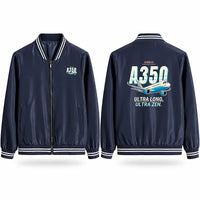 Thumbnail for Airbus A350-1000ULR Stylish Jackets - Baseball Collar - Cartoon - Navy Blue