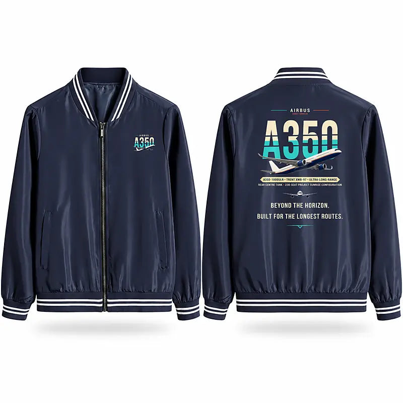 Airbus A350-1000ULR Stylish Jackets - Baseball Collar - Original - Navy Blue