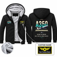 Thumbnail for Airbus A350-1000ULR Zipped Sweatshirts - Original + Name - Black