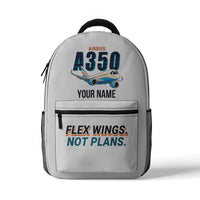 Thumbnail for Airbus A350-900 - 3D Backpack - Cartoon + Name - White