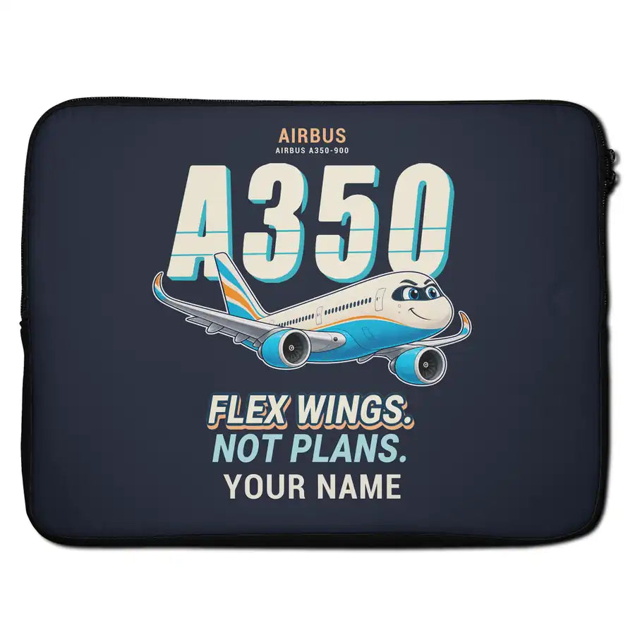 Airbus A350-900 - Cartoon + Name - Laptop Sleeve