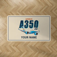 Thumbnail for Airbus A350-900 - Cartoon + Name - Rectangle Carpet - Beige