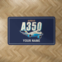 Thumbnail for Airbus A350-900 - Cartoon + Name - Rectangle Carpet - Dark Blue