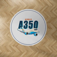 Thumbnail for Airbus A350-900 - Cartoon - Round Carpet - Light Gray