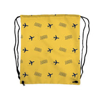Thumbnail for Airbus A350-900 - Drawstring Bag - 3D Pattern - Yellow