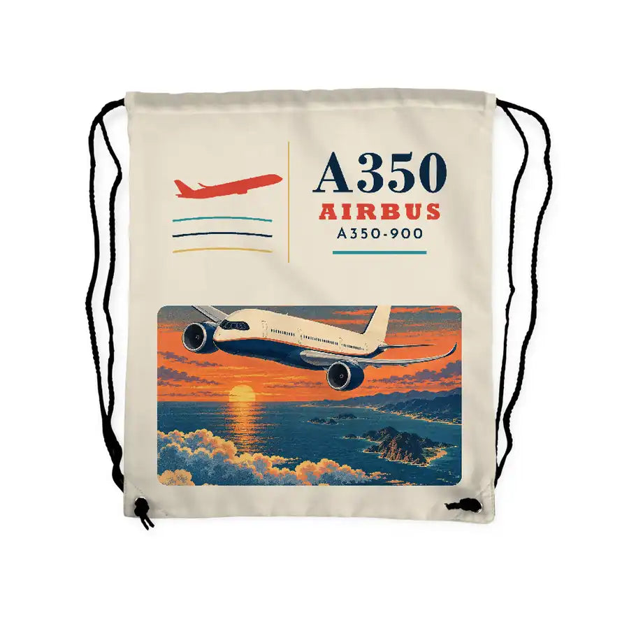 Airbus A350-900 - Drawstring Bag - Classic - Beige