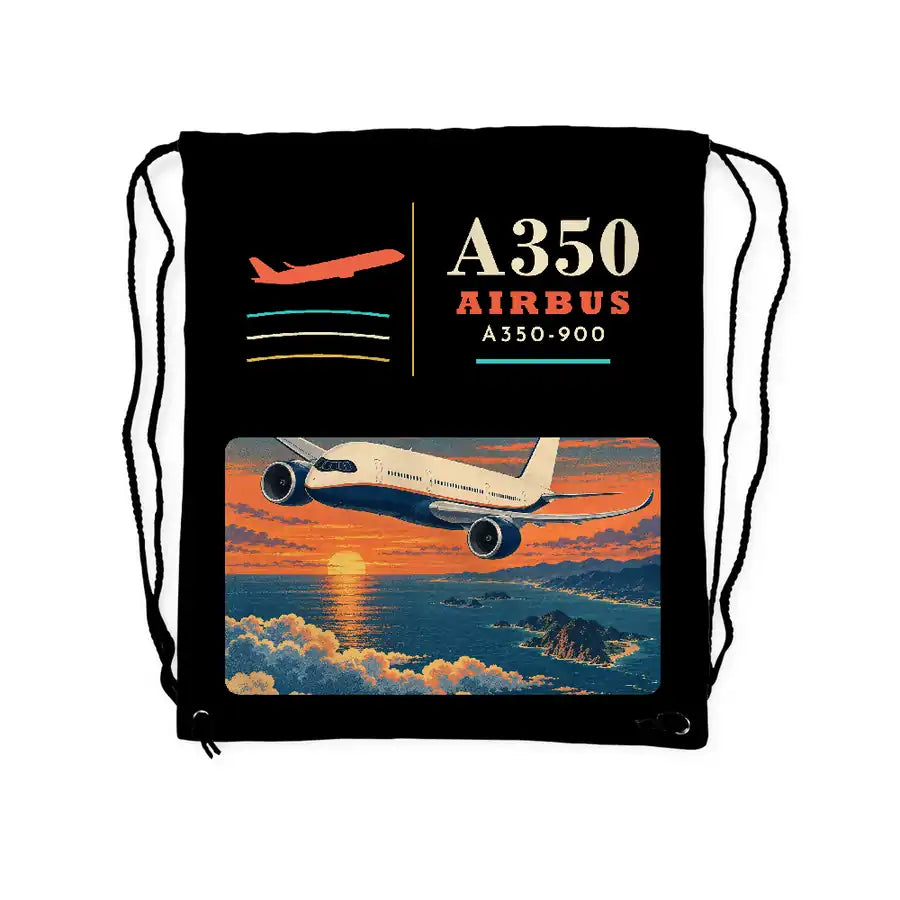 Airbus A350-900 - Drawstring Bag - Classic - Black