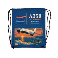 Thumbnail for Airbus A350-900 - Drawstring Bag - Classic - Blue