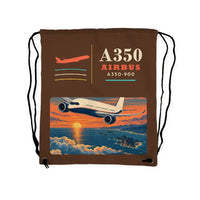 Thumbnail for Airbus A350-900 - Drawstring Bag - Classic - Brown