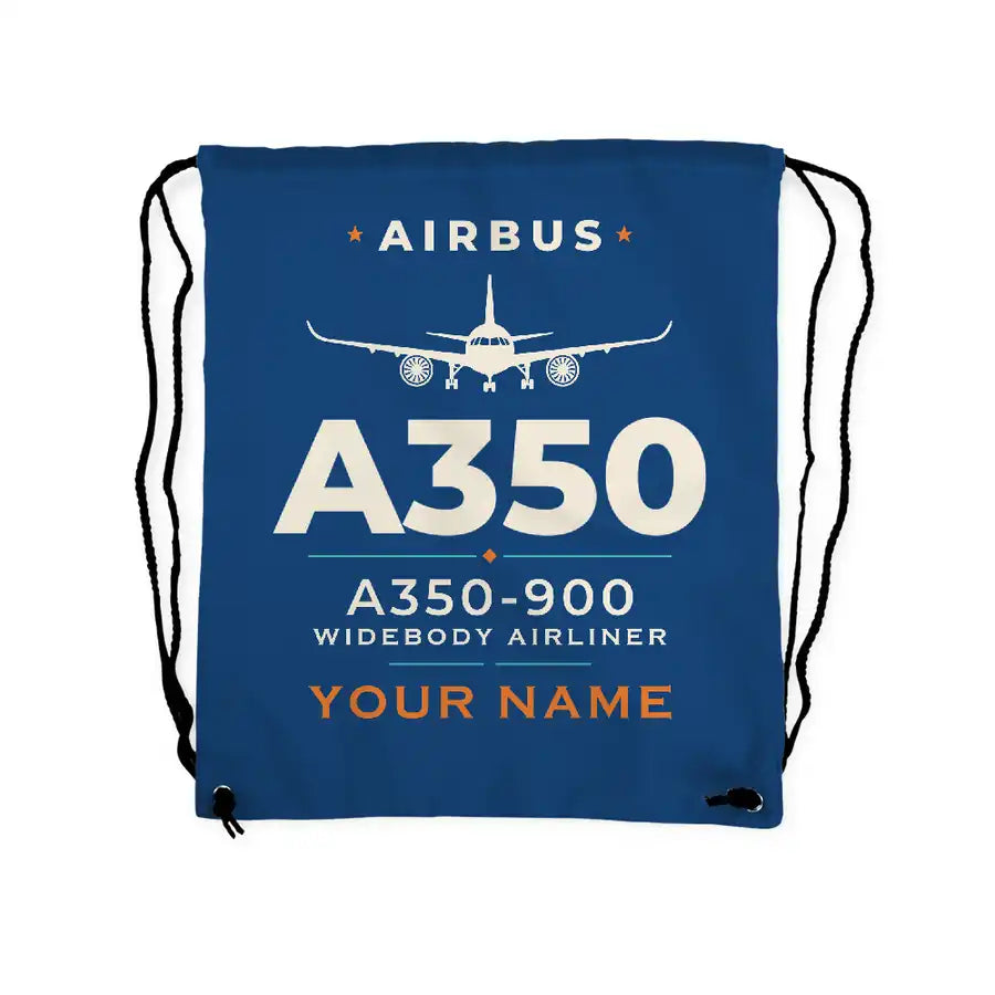 Airbus A350-900 - Drawstring Bag - Heritage + Name - Blue