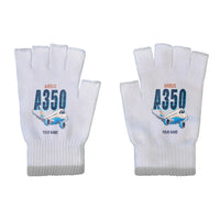 Thumbnail for Airbus A350-900 - Gloves - Cut - Cartoon + Name - Light Gray