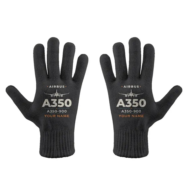 Airbus A350-900 - Gloves - Full - Heritage + Name - Black