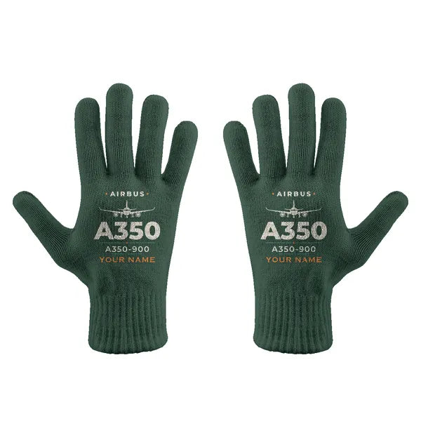 Airbus A350-900 - Gloves - Full - Heritage + Name - Dark Green