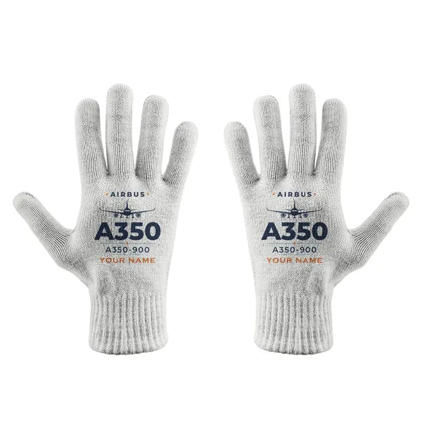 Airbus A350-900 - Gloves - Full - Heritage + Name - White