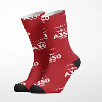 Thumbnail for Airbus A350-900 - Heritage + Name - Socks - Red