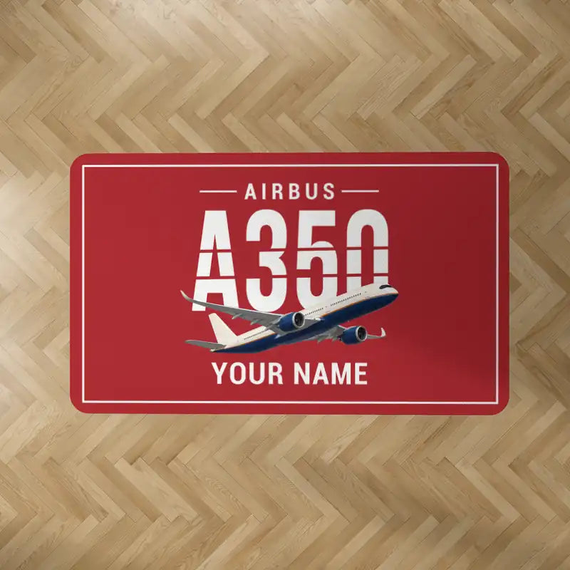 Airbus A350-900 - Original + Name - Rectangle Carpet - Red