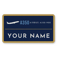 Thumbnail for Airbus A350-900 Patches - Rectangle + Name - Navy Sky