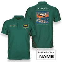 Thumbnail for Airbus A350-900 - Poster - Double-Side Polo - Green + Name