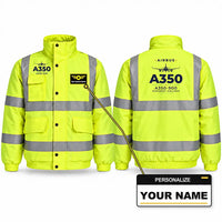 Thumbnail for Airbus A350-900 Reflective Winter Jackets - Heritage + Name - Fluorescent Yellow