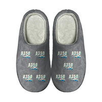 Thumbnail for Airbus A350-900 - Slippers - Cotton - Cartoon Pattern - Gray
