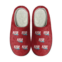 Thumbnail for Airbus A350-900 - Slippers - Cotton - Cartoon Pattern - Red