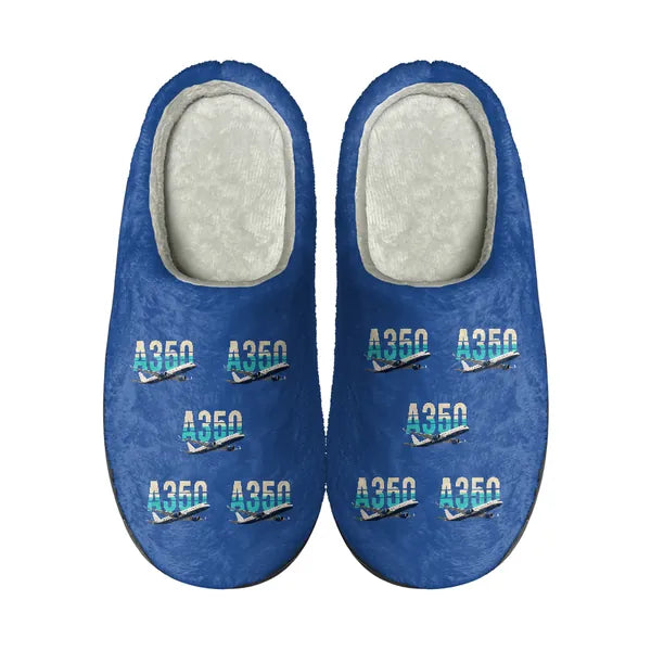 Airbus A350-900 - Slippers - Cotton - Original Pattern - Blue