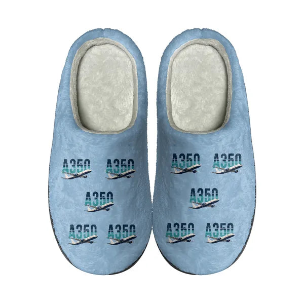 Airbus A350-900 - Slippers - Cotton - Original Pattern - Light Blue