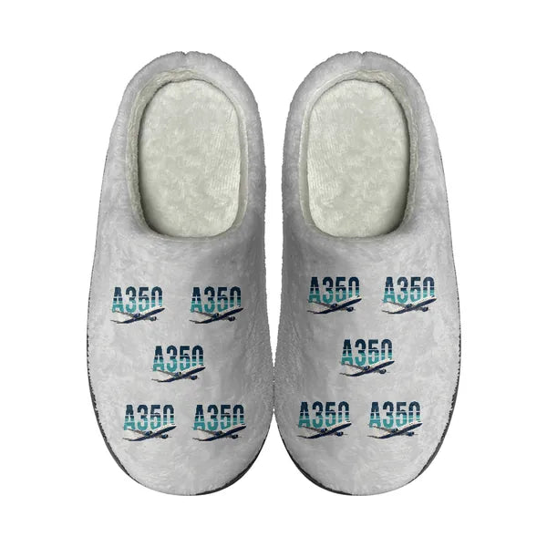 Airbus A350-900 - Slippers - Cotton - Original Pattern - Light Gray