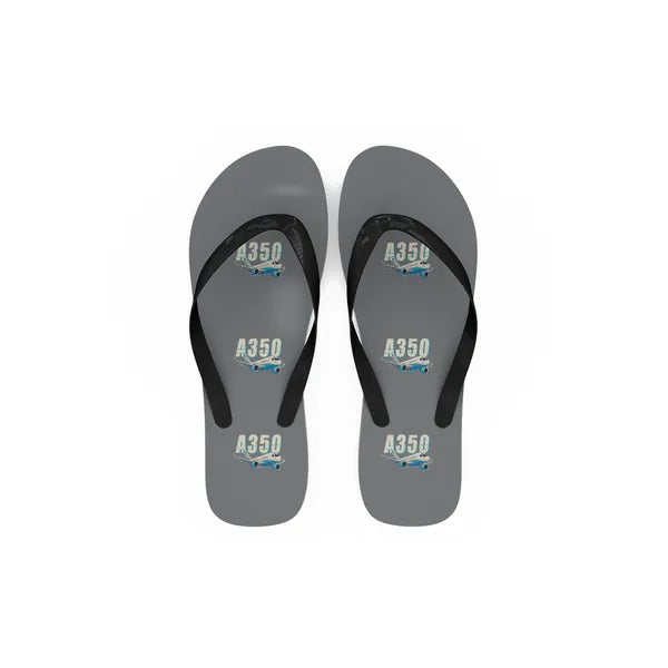 Airbus A350-900 - Slippers - Flip Flops - Cartoon Pattern - Gray