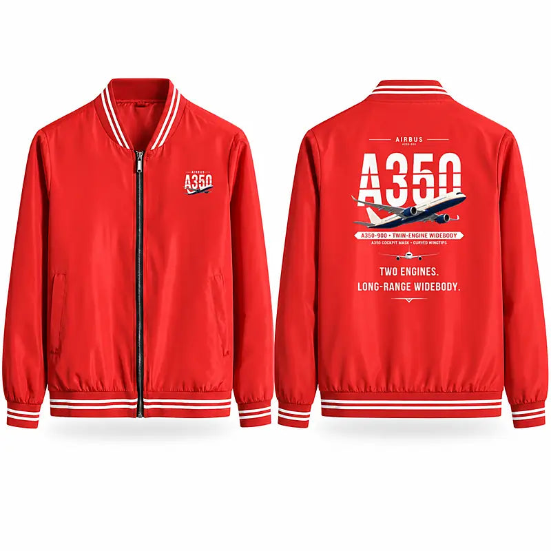 Airbus A350-900 Stylish Jackets - Baseball Collar - Original - Red