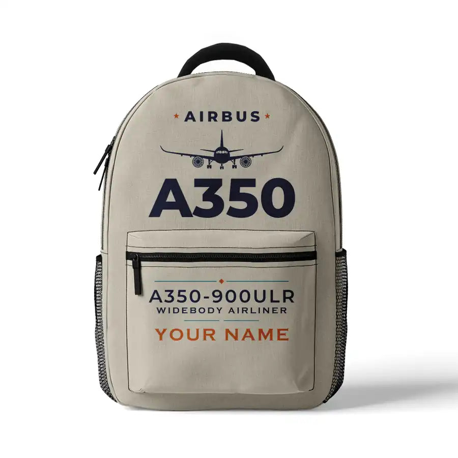 Airbus A350-900ULR - 3D Backpack - Heritage + Name - Beige