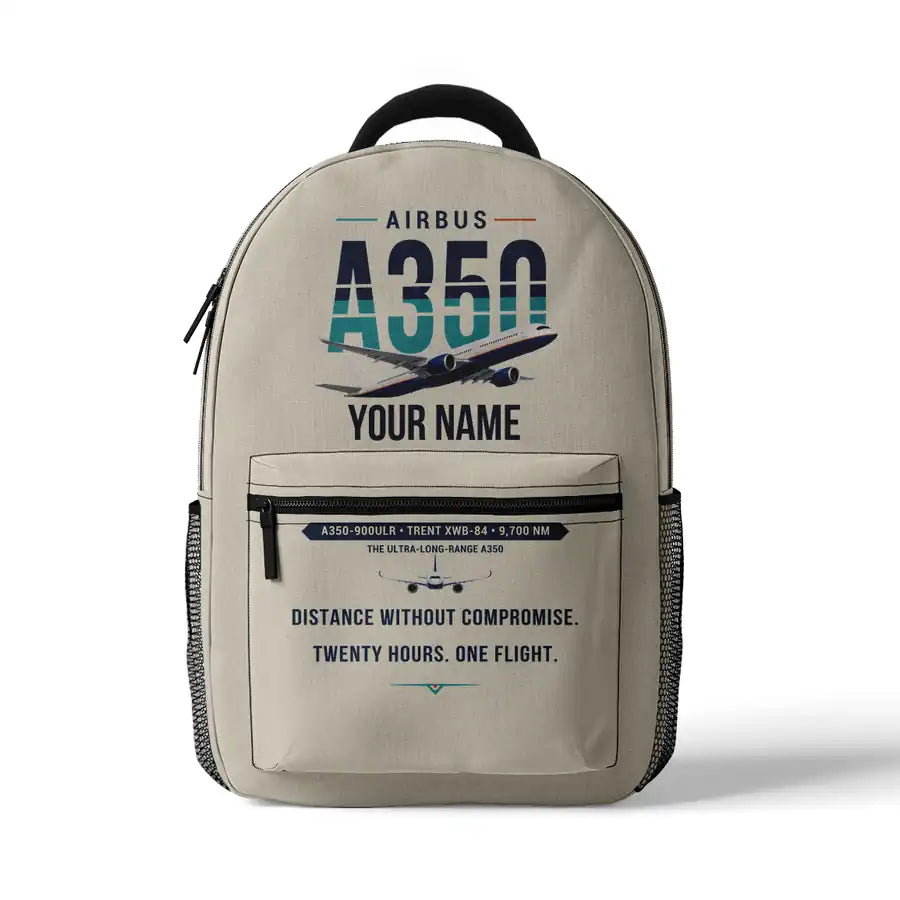 Airbus A350-900ULR - 3D Backpack - Original + Name - Beige