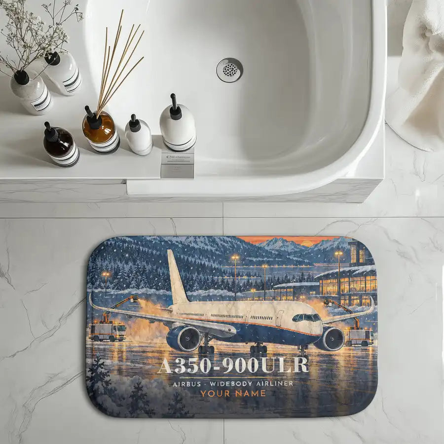 Airbus A350-900ULR - 3D + Name - Bath Mat
