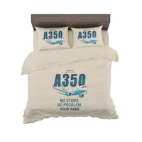 Thumbnail for Airbus A350-900ULR - Cartoon + Name - Bedding Set - Beige