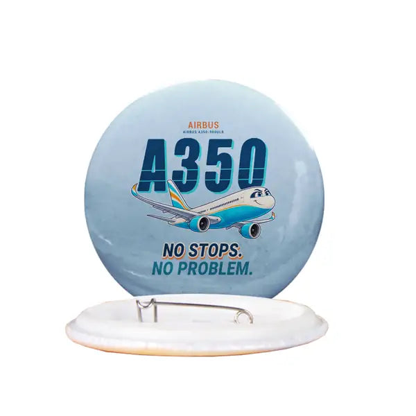 Airbus A350-900ULR - Cartoon - Pin - Light Blue