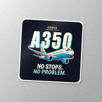 Thumbnail for Airbus A350-900ULR - Cartoon - Square Sticker - Close-up