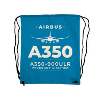 Thumbnail for Airbus A350-900ULR - Drawstring Bag - Heritage - Light Blue
