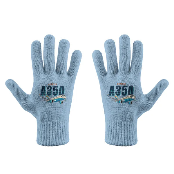 Airbus A350-900ULR - Gloves - Full - Cartoon - Light Blue