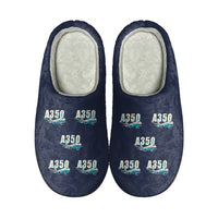Thumbnail for Airbus A350-900ULR - Slippers - Cotton - Cartoon Pattern - Navy Blue